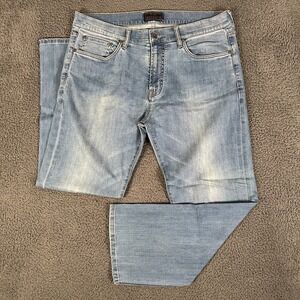 Jos A Bank Reserve Jeans Mens 36x30‎ Blue Relaxed Fit Light Wash Denim